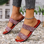 Damen Glamouröse Riemensandalen mit funkelnden Akzenten und weichem Fußbett R&B