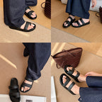 Damen Komfortable und stilvolle Zehensandalen mit breiten Riemen R&B