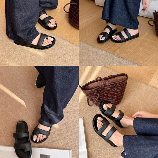 Damen Komfortable und stilvolle Zehensandalen mit breiten Riemen R&B