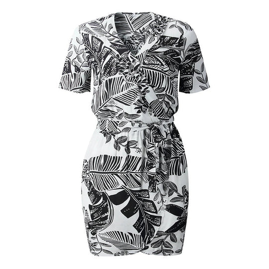 Damen Wickelkleid mit floralem Muster und modernem Schnitt R&B