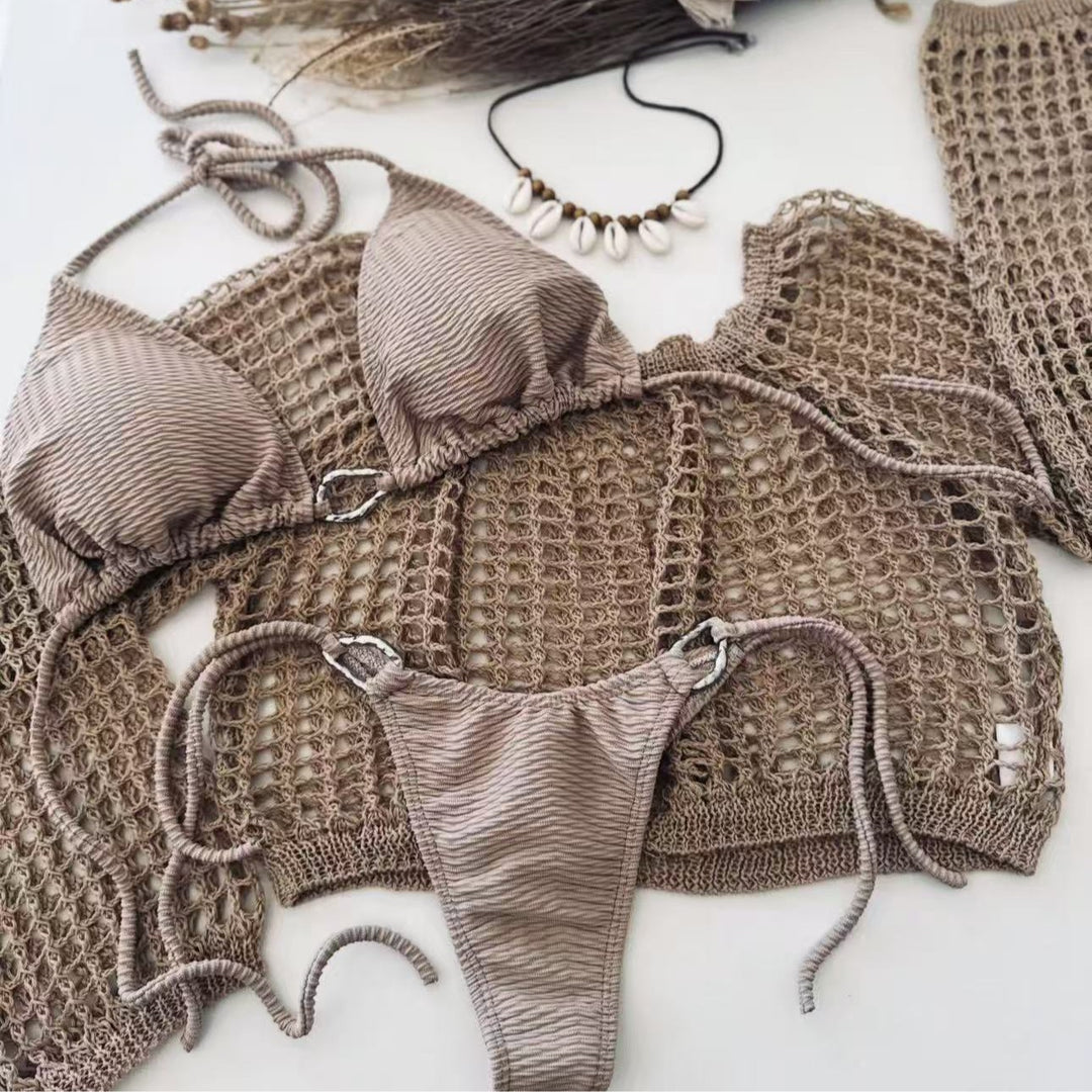 Damen luxuriöses Häkel-Bikini-Set R&B
