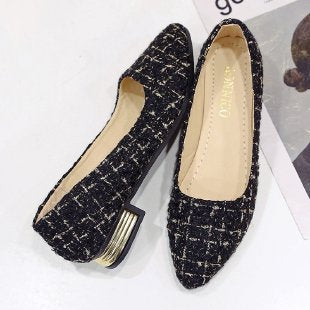 Damen Ballerinas mit schicker Struktur und modernem Absatz R&B