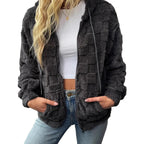 Damen Kuschelige Fleecejacke mit Kapuze R&B