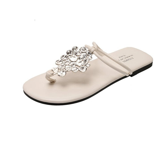 Damen elegante Pantoletten mit funkelndem Schmuckdetail R&B