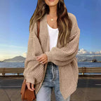 Damen Grobstrick Cardigan mit weitem Schnitt R&B