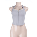 Damen figurbetontes Bustier-Top mit Spitzenakzenten R&B