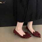 Damen elegante Ballerinas mit dekorativer Schleifenverzierung R&B