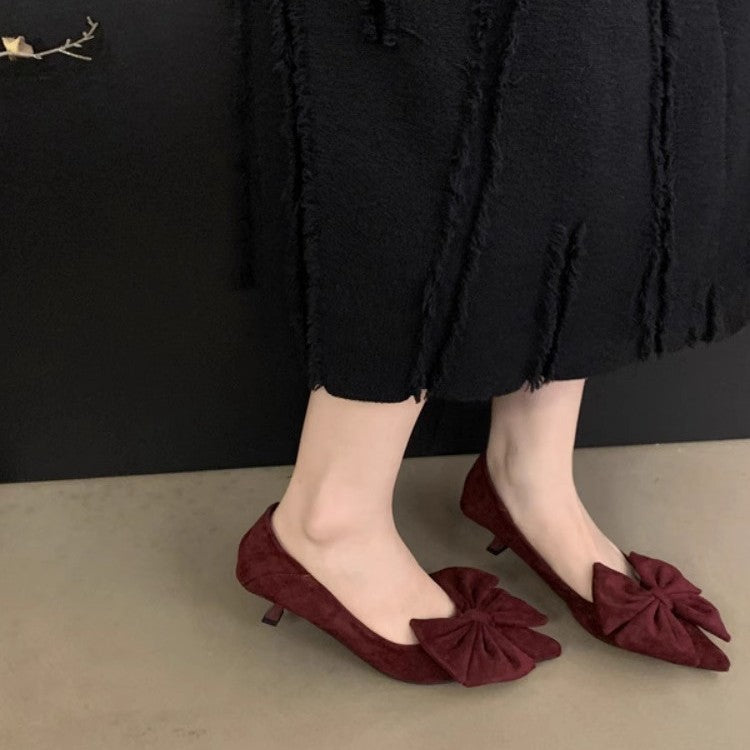 Damen elegante Ballerinas mit dekorativer Schleifenverzierung R&B
