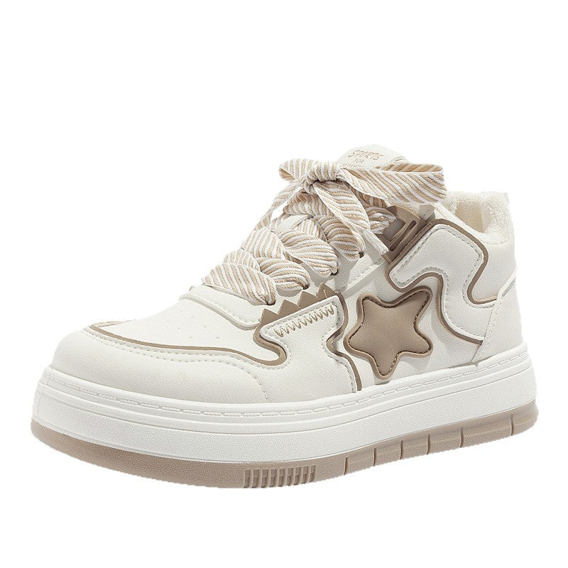 Damen Sportliche Winter Sneakers mit warmem Futter und verspieltem Sternenmotiv