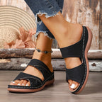 Damen Komfortable Clogs mit modischen Querriemen und ergonomischem Fußbett R&B