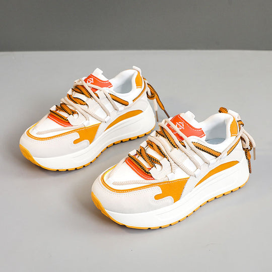 Damen Sportliche Sneakers mit hochgezogenem Sohlenprofil und atmungsaktiver Mesh-Oberfläche R&B