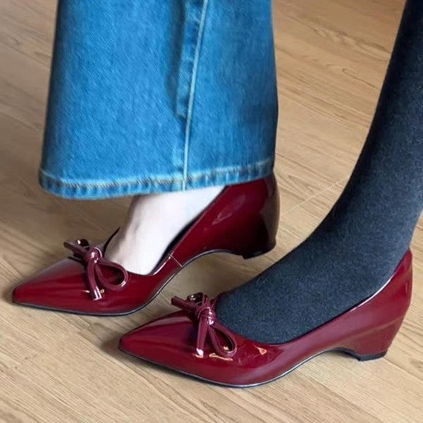 Damen elegante Pumps mit modischem Schleifenakzent R&B