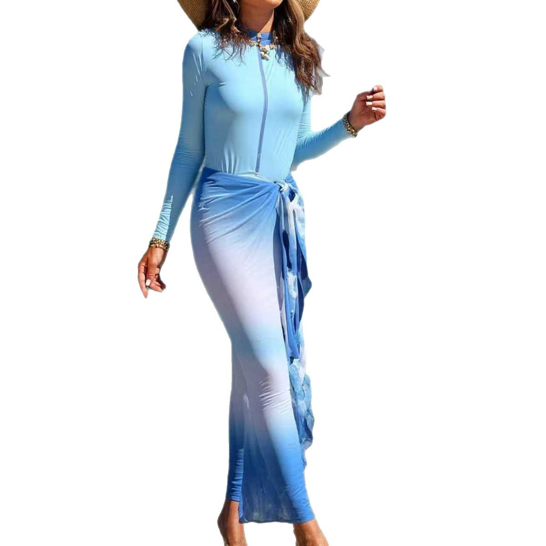 Damen Langärmliger Surfsuit mit Wickelrock R&B