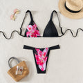 Damen Triangel-Bikini mit floralem Design und verstellbaren Trägern R&B
