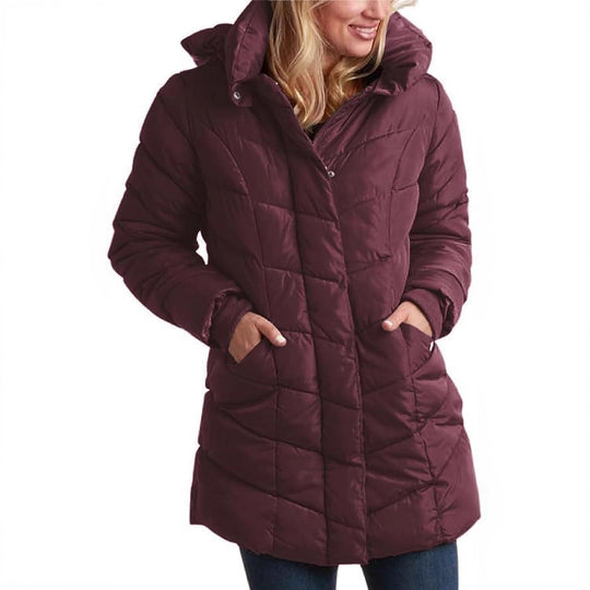 Damen Langer gesteppter Winterparka mit hochgeschlossenem Kragen R&B