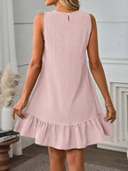 Damen lässiges Sommerkleid mit Rüschensaum und leichtem Material R&B