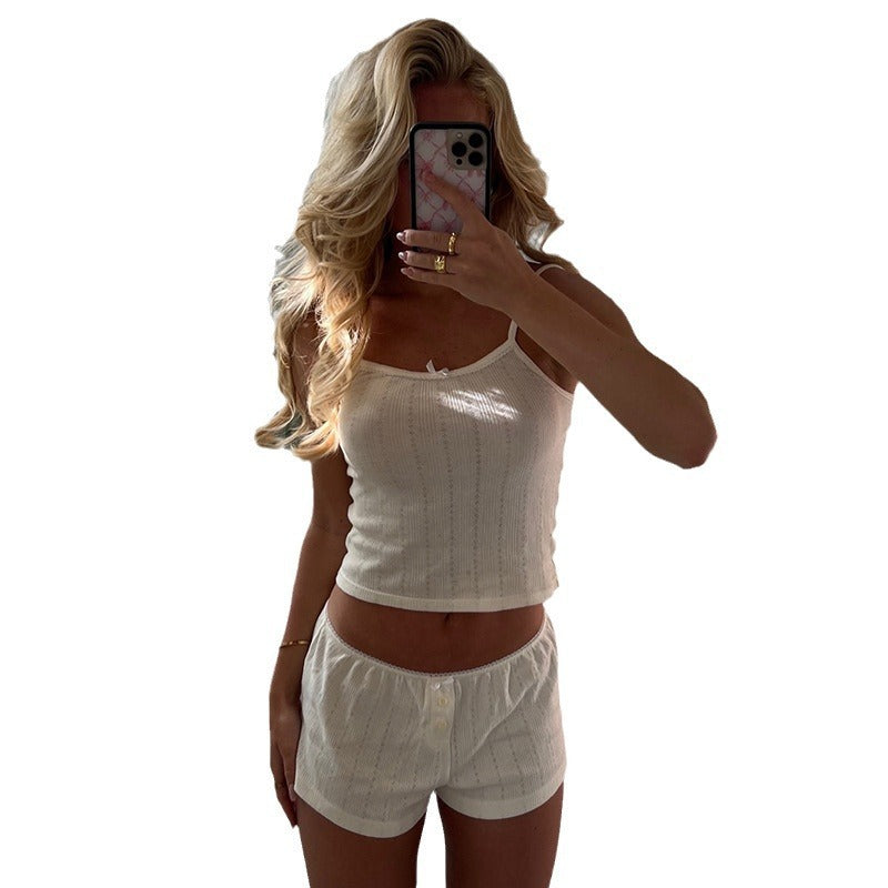 Damen Schlaf-Set mit elegantem Spitzendetail und floralem Muster R&B