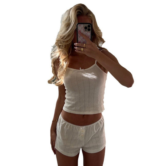Damen Schlaf-Set mit elegantem Spitzendetail und floralem Muster R&B