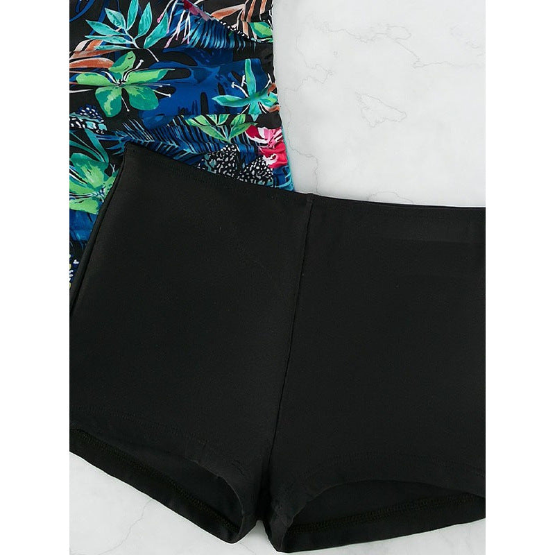 Damen Badeanzug-Set mit floralem Design und hohem Beinausschnitt R&B