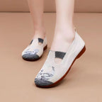 Damen elegante und atmungsaktive Ballerinas mit floralem Muster
