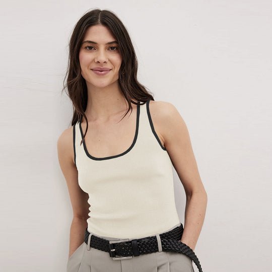 Damen Basic Spaghetti-Top mit elegantem Rippdesign R&B