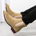 Damen elegante Chelsea-Stiefel aus weichem Wildleder mit elastischen Einsätzen R&B
