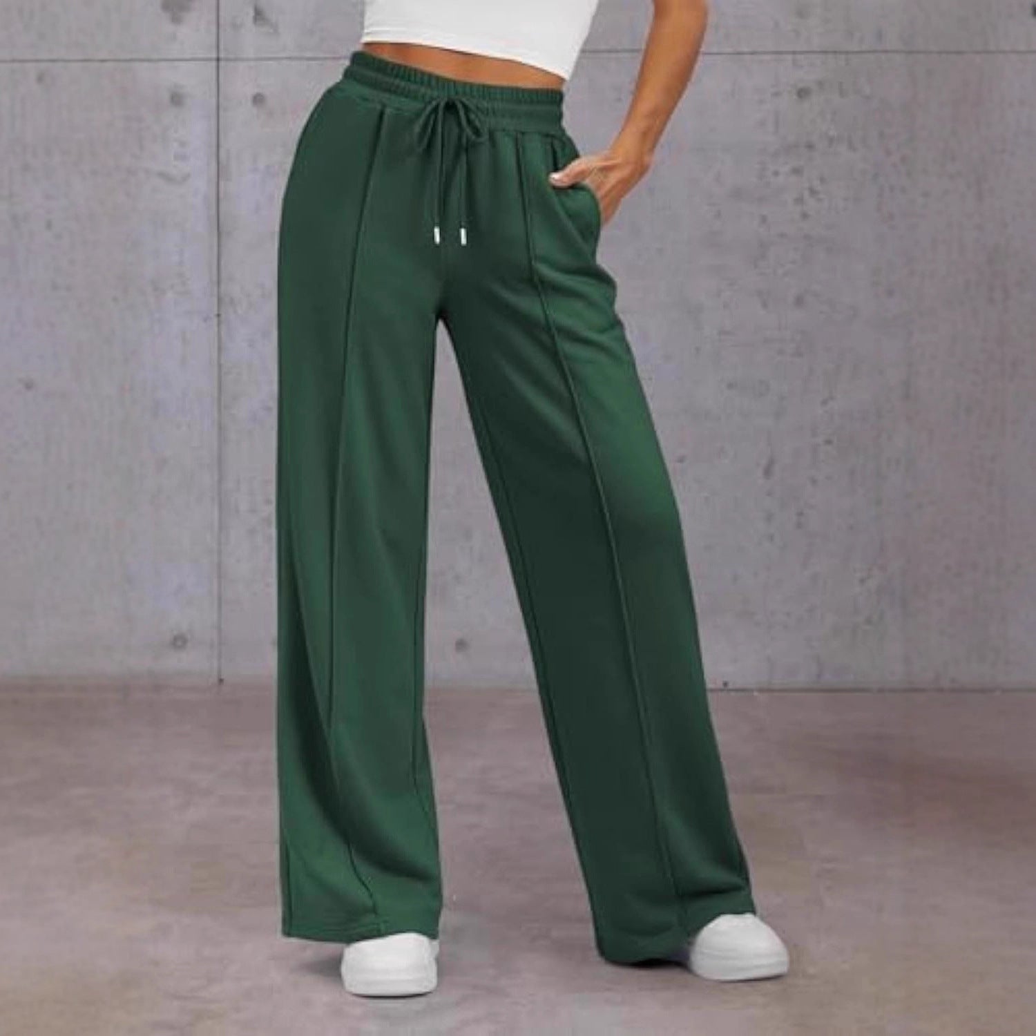 Damen Komfortable Weite Sweatpants mit elastischem Bund und praktischen Taschen R&B