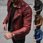 Herren Bikerjacke aus hochwertigem mit strukturiertem Design und praktischen Reißverschlüssen