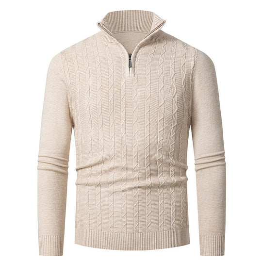 Herren hoher Kragen Strickpullover R&B