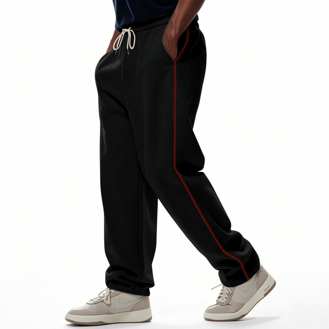 Herren Sportliche Freizeithose mit seitlichem Kontrastnähten und Kordelzug R&B