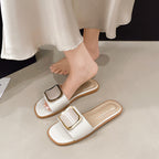 Damen Elegante Slipper mit glänzendem Schnallen-Detail R&B