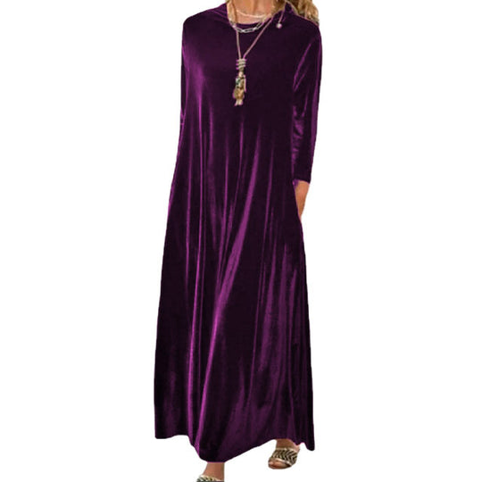 Damen Maxikleid mit elegantem Schnitt und Taschen R&B