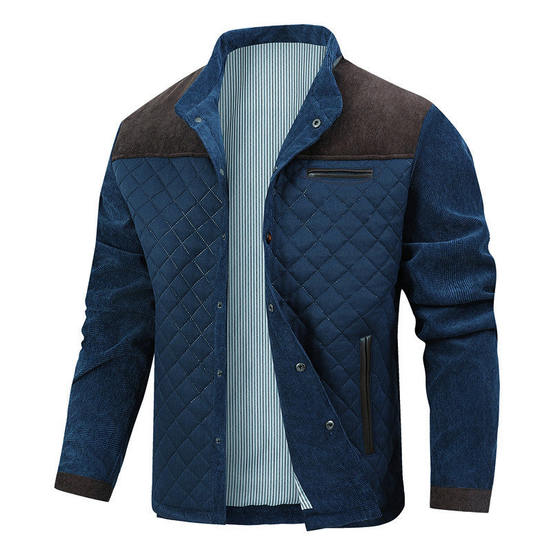 Herren gesteppte Freizeitjacke mit modischem Stehkragen und praktischen Taschen