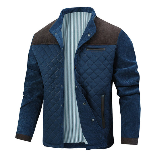 Herren gesteppte Freizeitjacke mit modischem Stehkragen und praktischen Taschen R&B