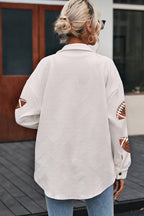 Damen Sportliche Overshirt-Jacke mit strukturierten Football-Applikationen R&B