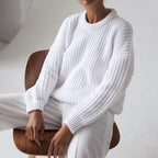 Damen oversized Strickpullover mit strukturierter Verarbeitung R&B