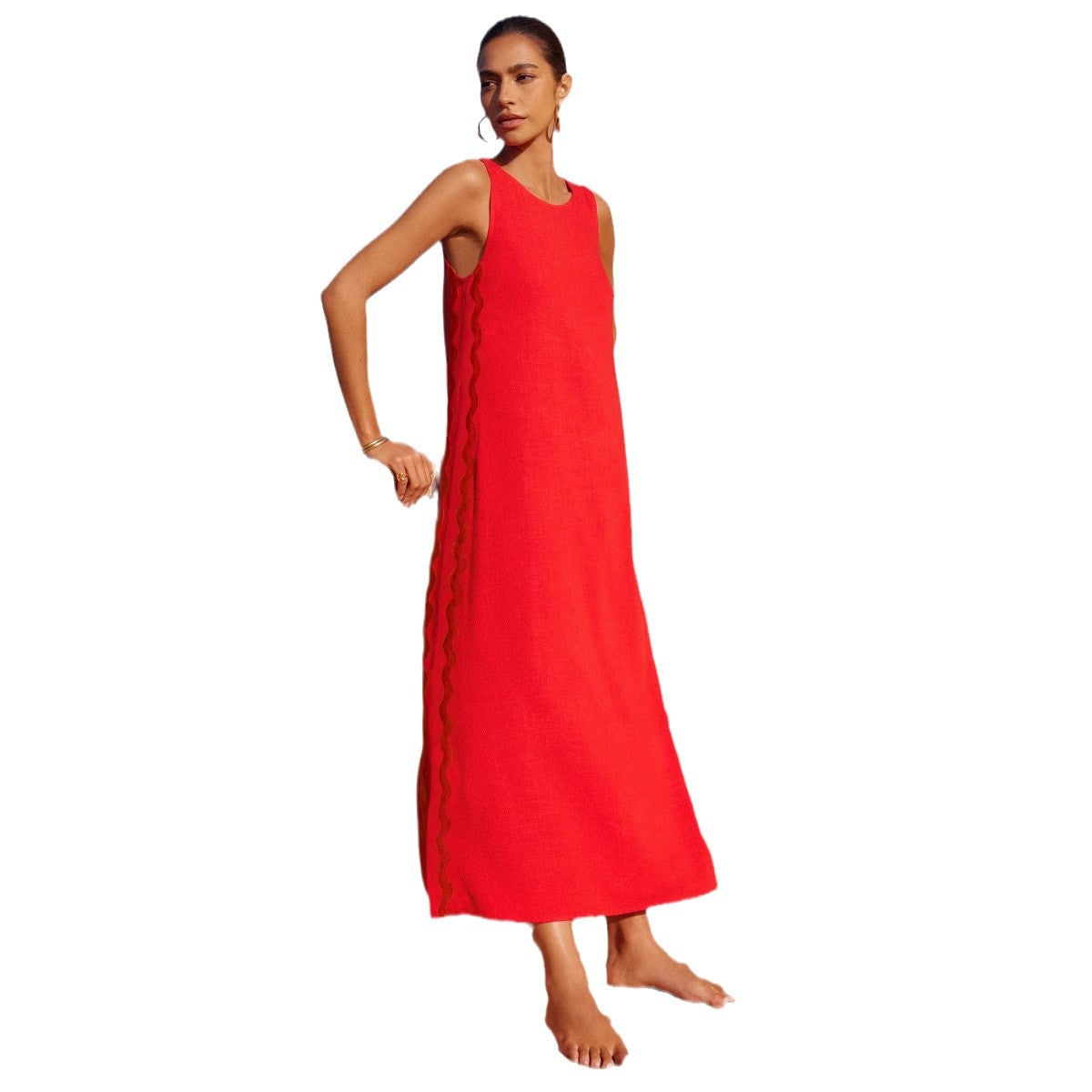 Damen Maxikleid mit elegantem Schnitt und seitlichen Schlitzen R&B