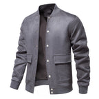 Herren leichter Kunstleder-Jacke mit praktischen Taschen