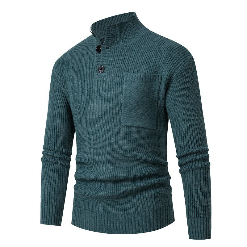 Herren Hochwertiger Pullover mit Modalmuster und Brusttasche R&B