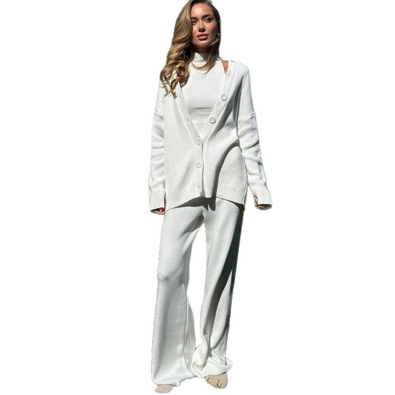Damen bequemer Strickanzug mit Cardigan R&B