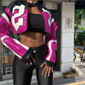 Damen cropped Kunstlederjacke im auffälligen Design R&B