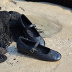 Damen Ballerinas mit verstellbarem Riemen und elegantem Kettenakzent R&B