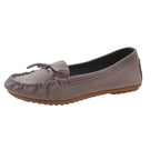 Damen Casual Wildleder Mokassin Ballerinas mit Dekorativer Schleife R&B