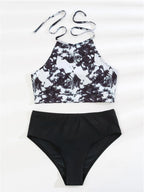 Damen Bikini-Set mit hochgeschlossenem Oberteil und modernem Hosen-Design R&B