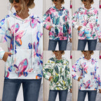 Damen Kapuzenpullover mit blühendem Blumenmuster und gemütlichem Schnitt R&B