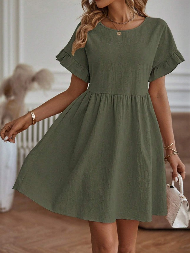 Damen Sommerliches Kleid mit Rüschendetails und lässiger Silhouette R&B