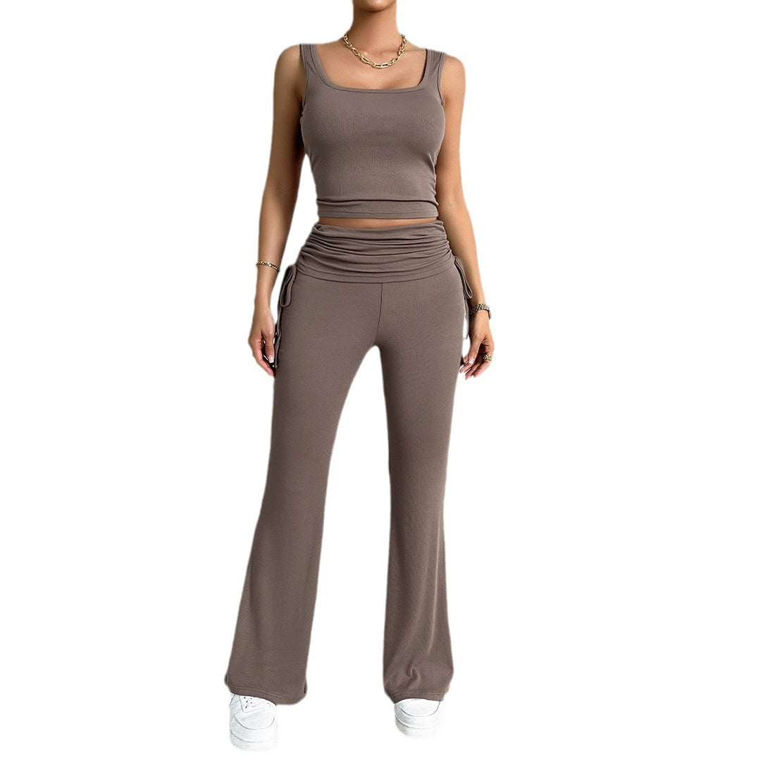 Damen funktionale Kombination aus ärmellosem Top und fließenden Hose R&B