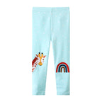 Mädchen Leggings mit entzückender Giraffen- und Regenbogenapplikation R&B