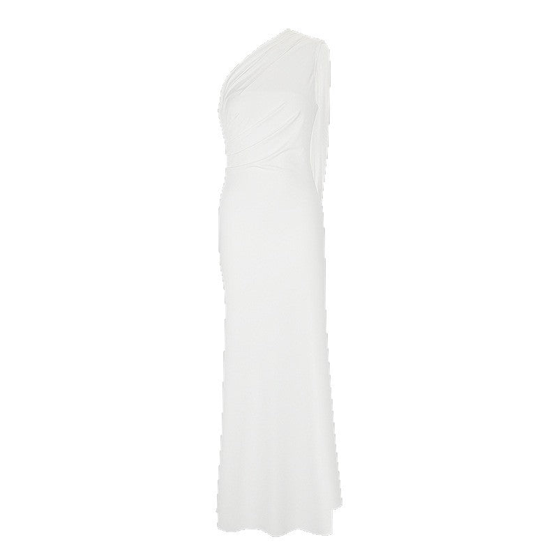 Damen elegantes Wickelkleid mit asymmetrischem Schnitt und tiefem V-Ausschnitt R&B