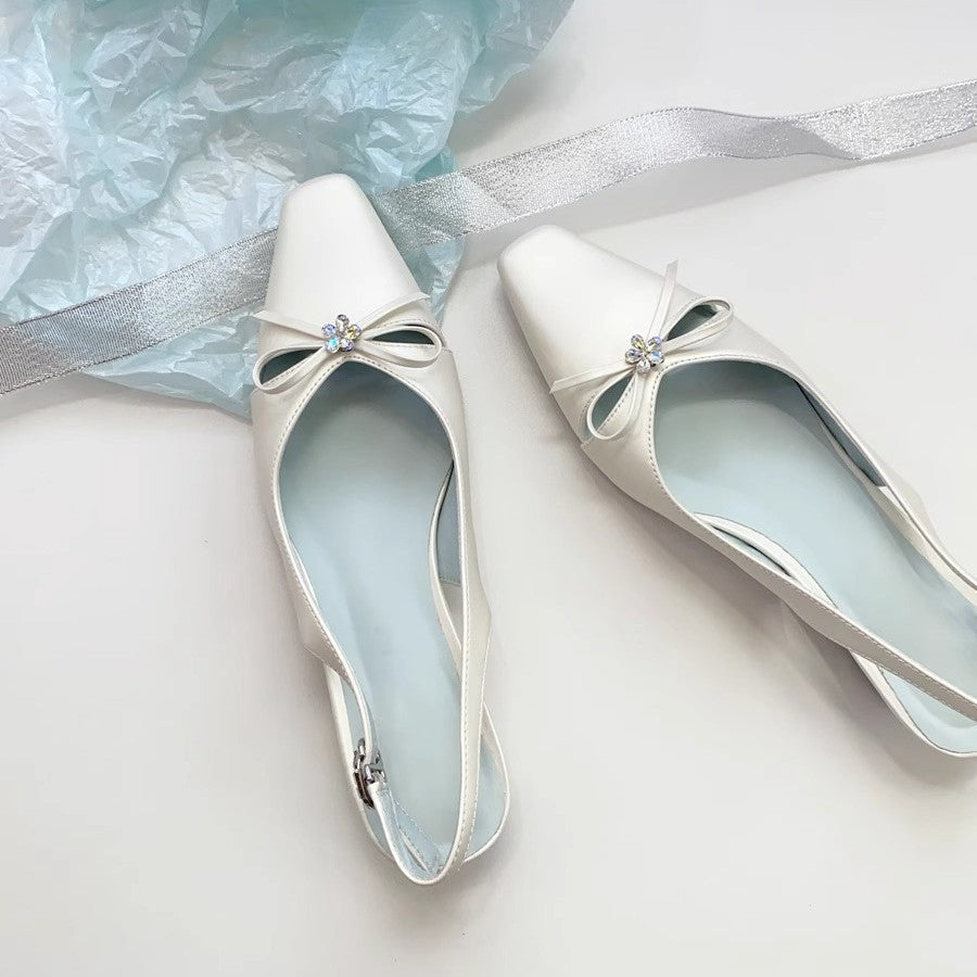Damen Slingback-Pumps mit elegantem Schleifendetail und geschmackvoller Verzierung